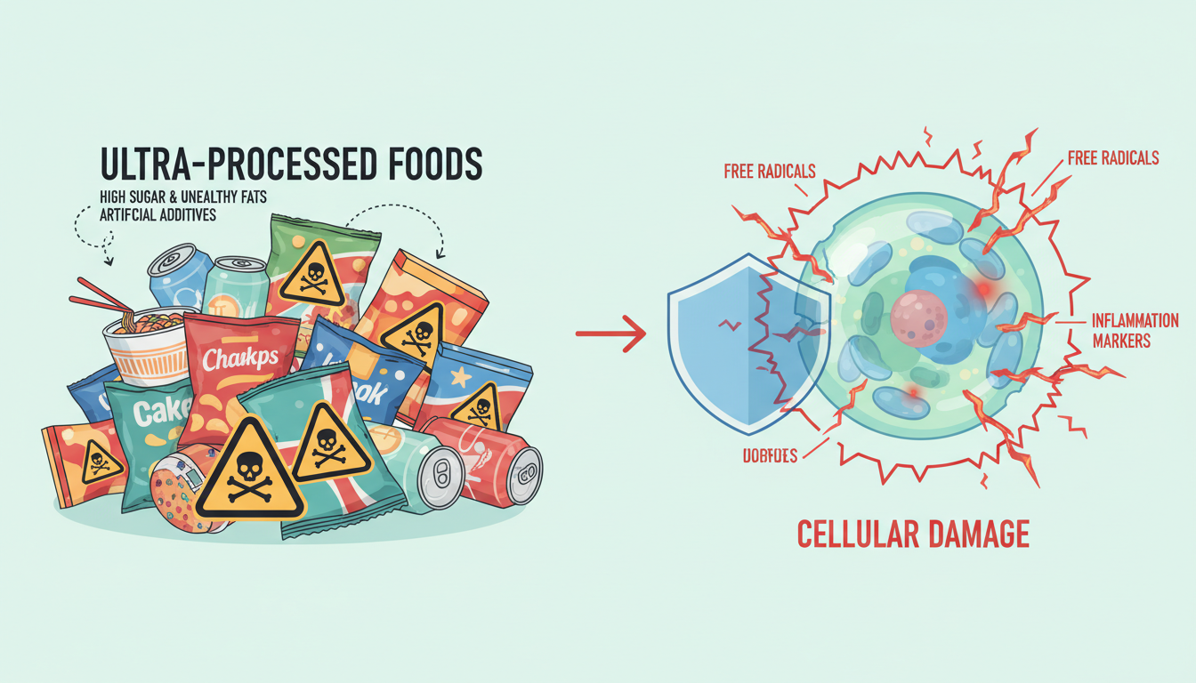 Thực Phẩm Siêu Chế Biến: Mối Nguy Thầm Lặng Đối Với Sức Khỏe Tế Bào