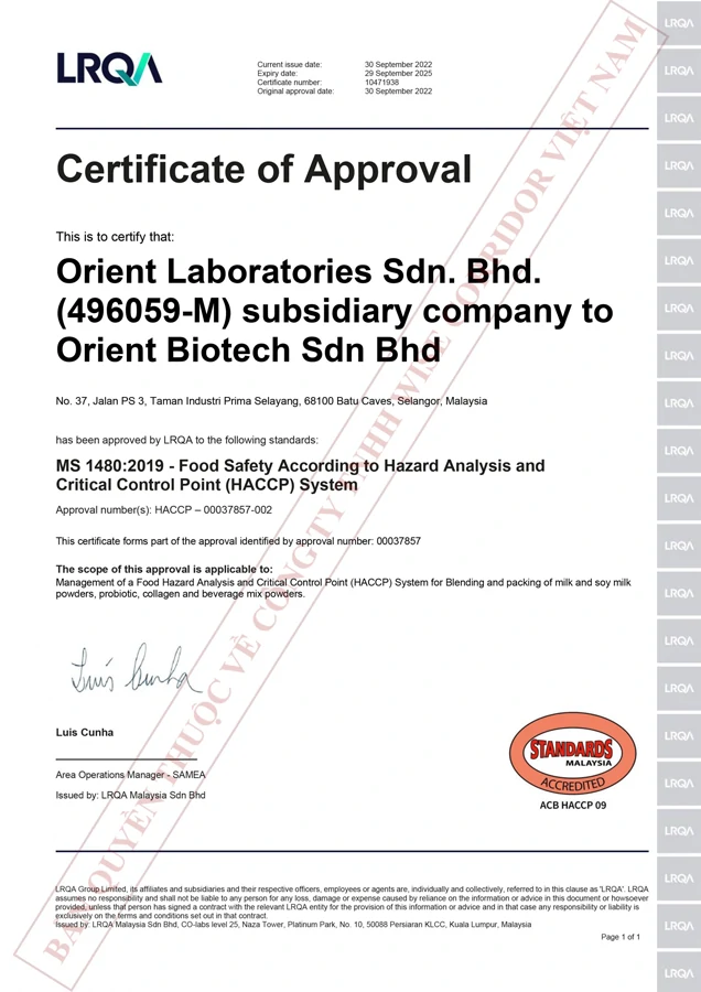 Chứng nhận HACCP - Hazard Analysis Critical Control Points