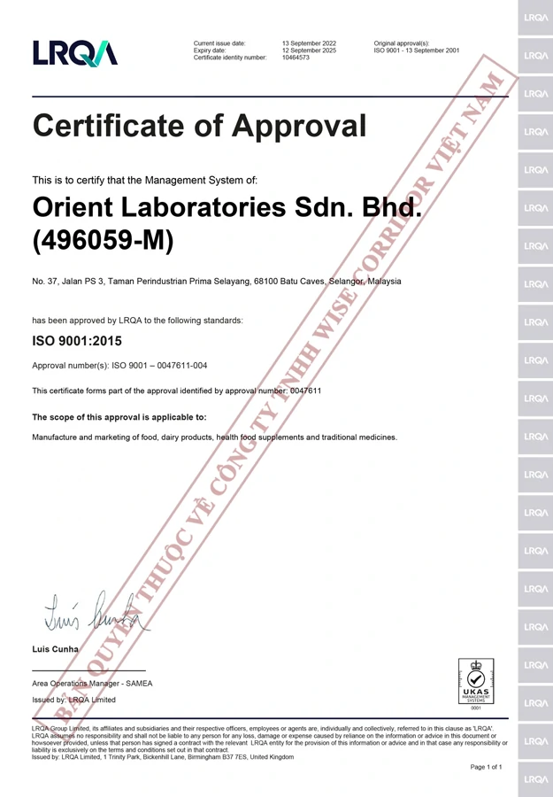 Chứng nhận ISO 9001:2015 - Quality Management System